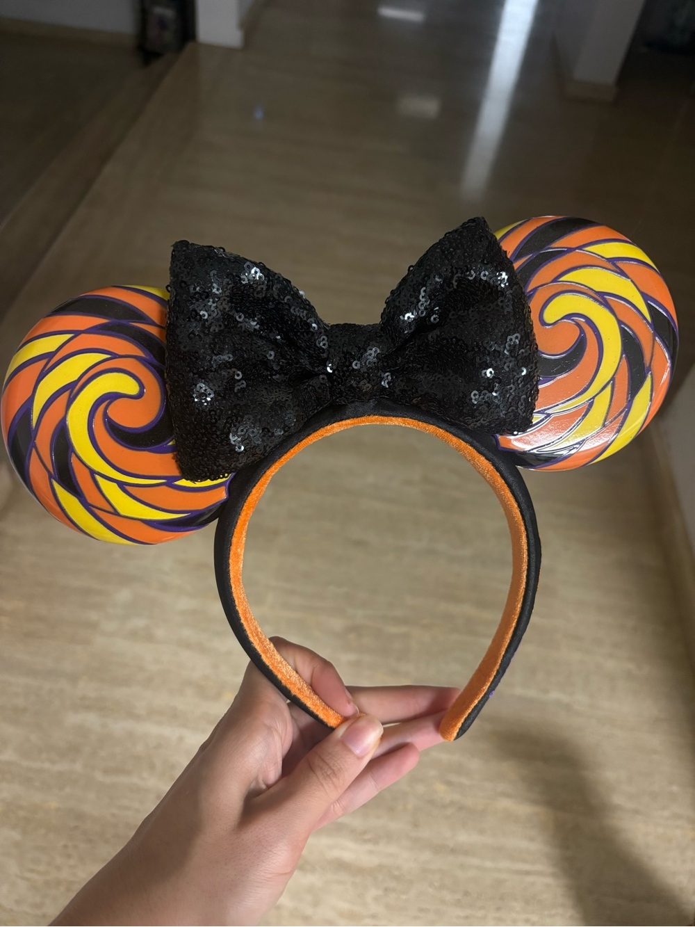 NWOT Disney Halloween lollipop swirl Minnie ears